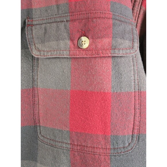 Red Head Mens Sherpa Lined Flannel Shirt Jacket XL Red Gray Check - Picture 4 of 12